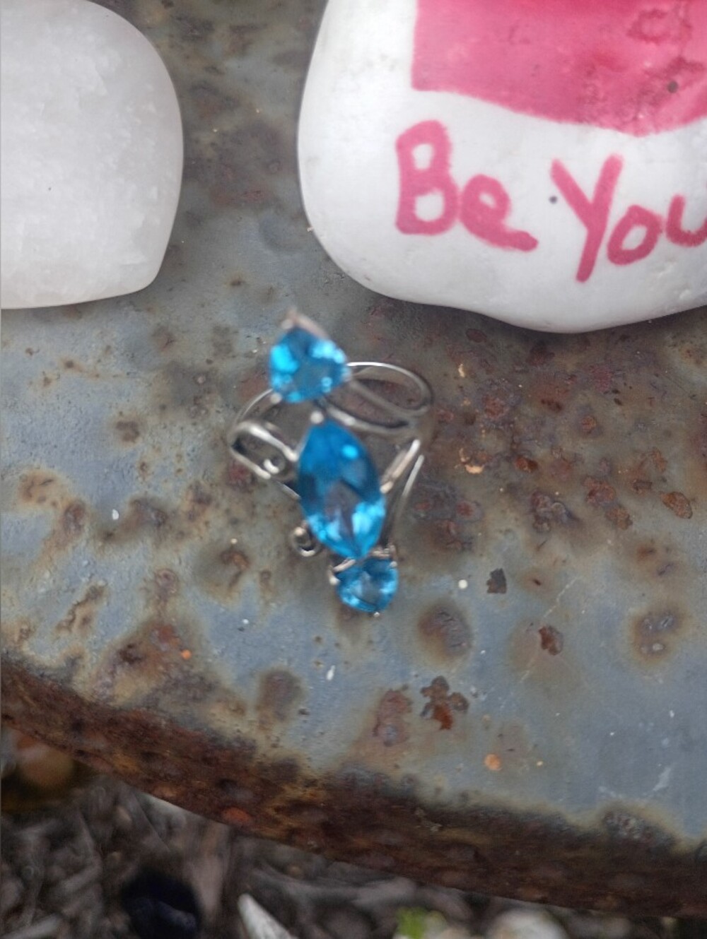 .925 Blue Topaz Ring SZ 8 Jewel Garden